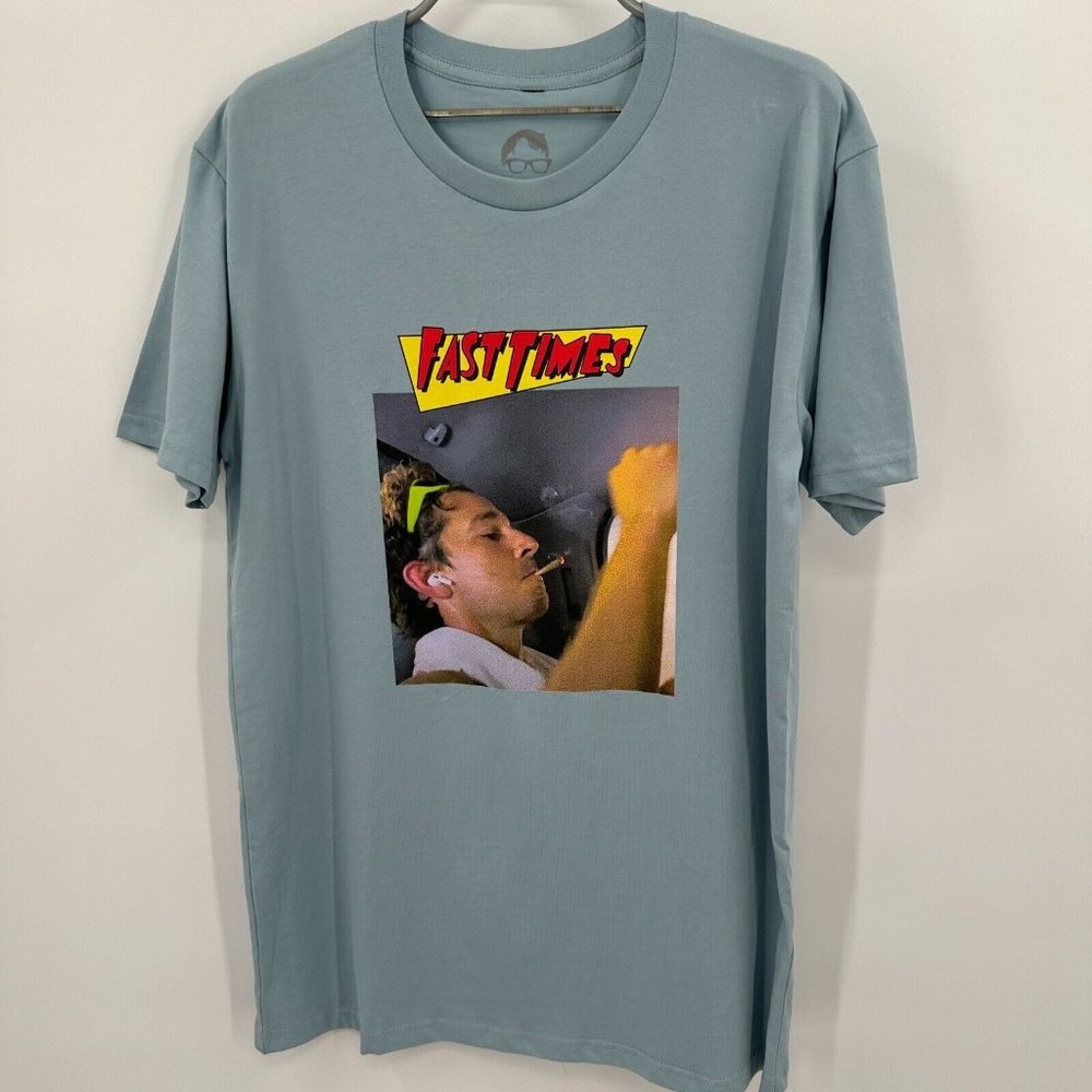 Shia LaBeouf Fast Times Graphic T-Shirt sz L Large NEW Blue Short Sleeve Tee